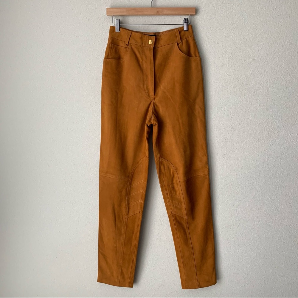 Escada Margaretha Ley High-Rise Suede Pants